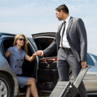 man assisting woman