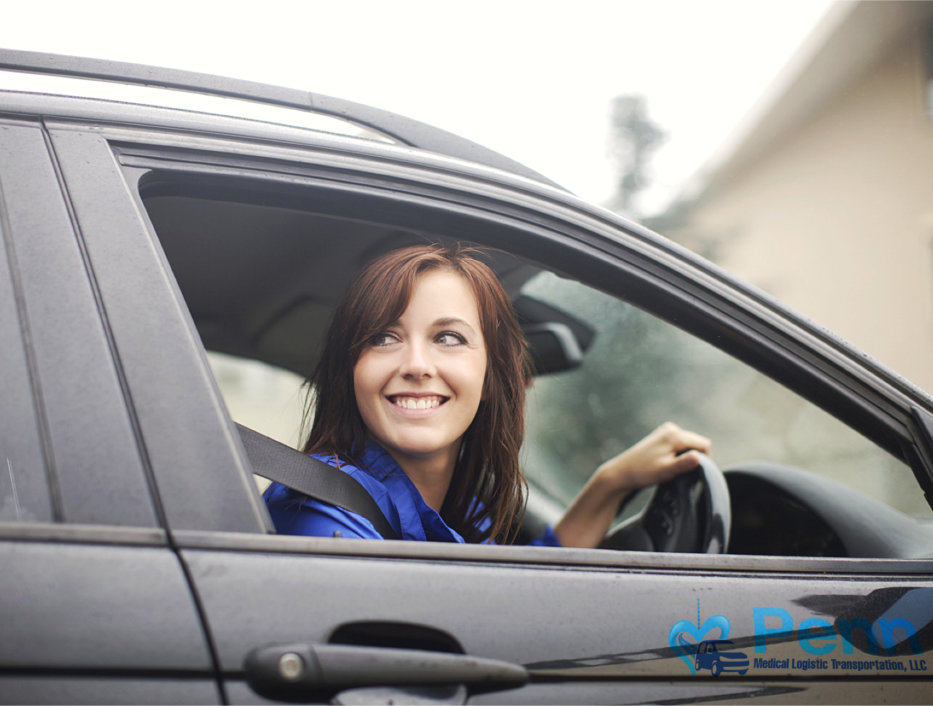 lady inside the car